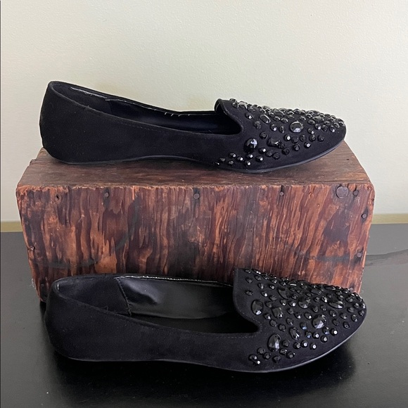 Simply Vera Vera Wang Shoes - Simply Vera Vera Wang Black Jeweled Slip-On Loafers